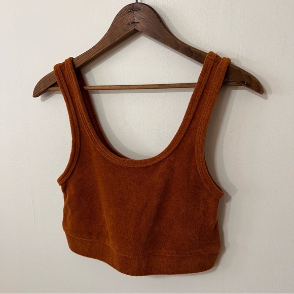 OFFLINE By Aerie Summer Lights Terry Tank Top Caramel Brown Size Small - Picture 4 of 12